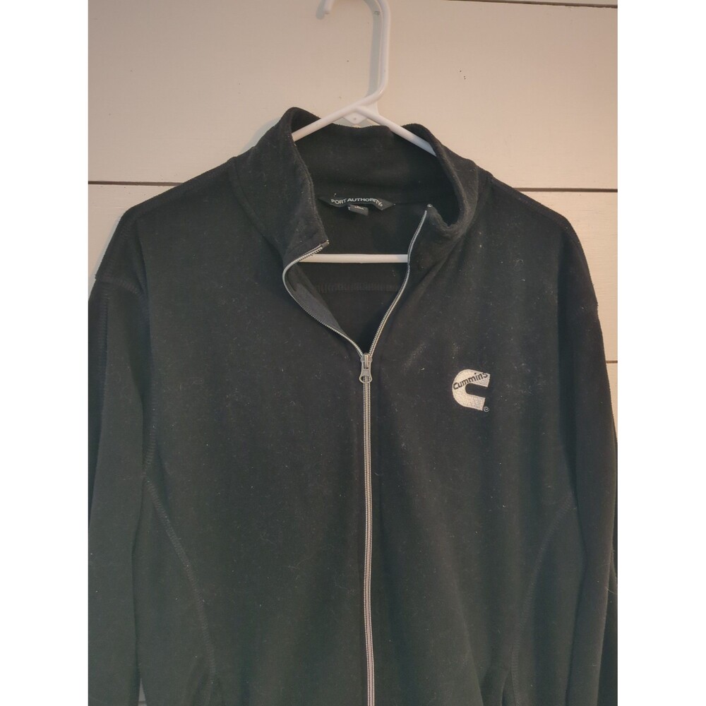 Port authority Cummins black fleece zip jacket L black Dodge